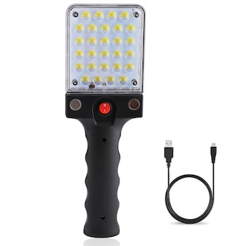Lampa Led cu acumulator Li-Ion 7800mAh, reincarcabila, ideala pentru camping, garaj, rulota, terasa, foisor, cabana, auto, 28 leduri smd, cu prindere magnetica si agatatoare Lampa Led cu acumulator Li-Ion 7800mAh, reincarcabila, ideala pentru camping, garaj, rulota, terasa, foisor, cabana, auto, 28 leduri smd, cu prindere magnetica si agatatoare