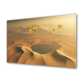 Tablou Canvas Premium ArtDeco, Palmieri si oaza de apa in desert, Panza pe cadru de lemn, Decoratiuni Moderne pentru Casa, 20 x 30 cm Tablou Canvas Premium ArtDeco, Palmieri si oaza de apa in desert, Panza pe cadru de lemn, Decoratiuni Moderne pentru Casa, 20 x 30 cm