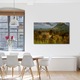 Tablou Canvas Fosforescent, Luminos in Intuneric, Premium, Art Star, Vulcan pictat sub cerul innorat, Peisaje, Panza pe cadru de lemn, Decoratiuni Moderne pentru Casa, 50 x 70 cm