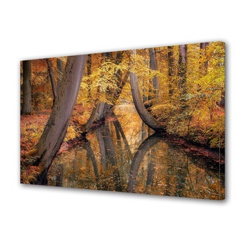 Tablou Canvas Premium ArtDeco, Copaci ingalbeniti reflectati in paraul limpede, Panza pe cadru de lemn, Decoratiuni Moderne pentru Casa, 80 x 120 cm Tablou Canvas Premium ArtDeco, Copaci ingalbeniti reflectati in paraul limpede, Panza pe cadru de lemn, Decoratiuni Moderne pentru Casa, 80 x 120 cm