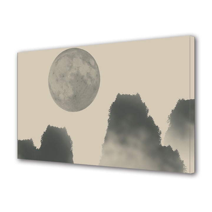 Tablou Canvas Premium ArtDeco, Luna pe zi, Panza pe cadru de lemn, Decoratiuni Moderne pentru Casa, 20 x 30 cm