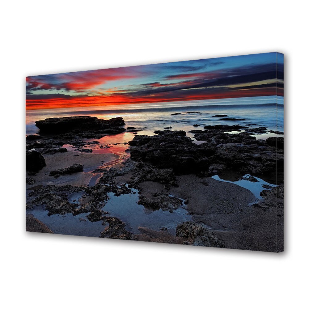 Tablou Canvas Premium ArtDeco, Dupa apus, Panza pe cadru de lemn, Decoratiuni Moderne pentru Casa, 80 x 120 cm