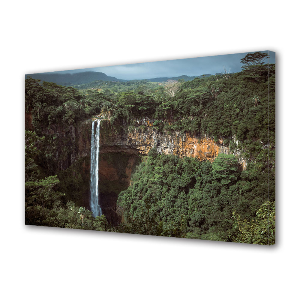 Tablou Canvas Premium ArtDeco, Cascada inalta, Panza pe cadru de lemn, Decoratiuni Moderne pentru Casa, 50 x 70 cm