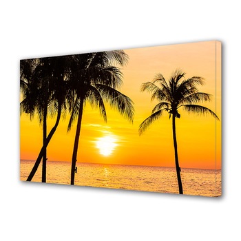 Tablou Canvas Premium ArtDeco, Siluete de palmieri la apus, Panza pe cadru de lemn, Decoratiuni Moderne pentru Casa, 30 x 45 cm Tablou Canvas Premium ArtDeco, Siluete de palmieri la apus, Panza pe cadru de lemn, Decoratiuni Moderne pentru Casa, 30 x 45 cm