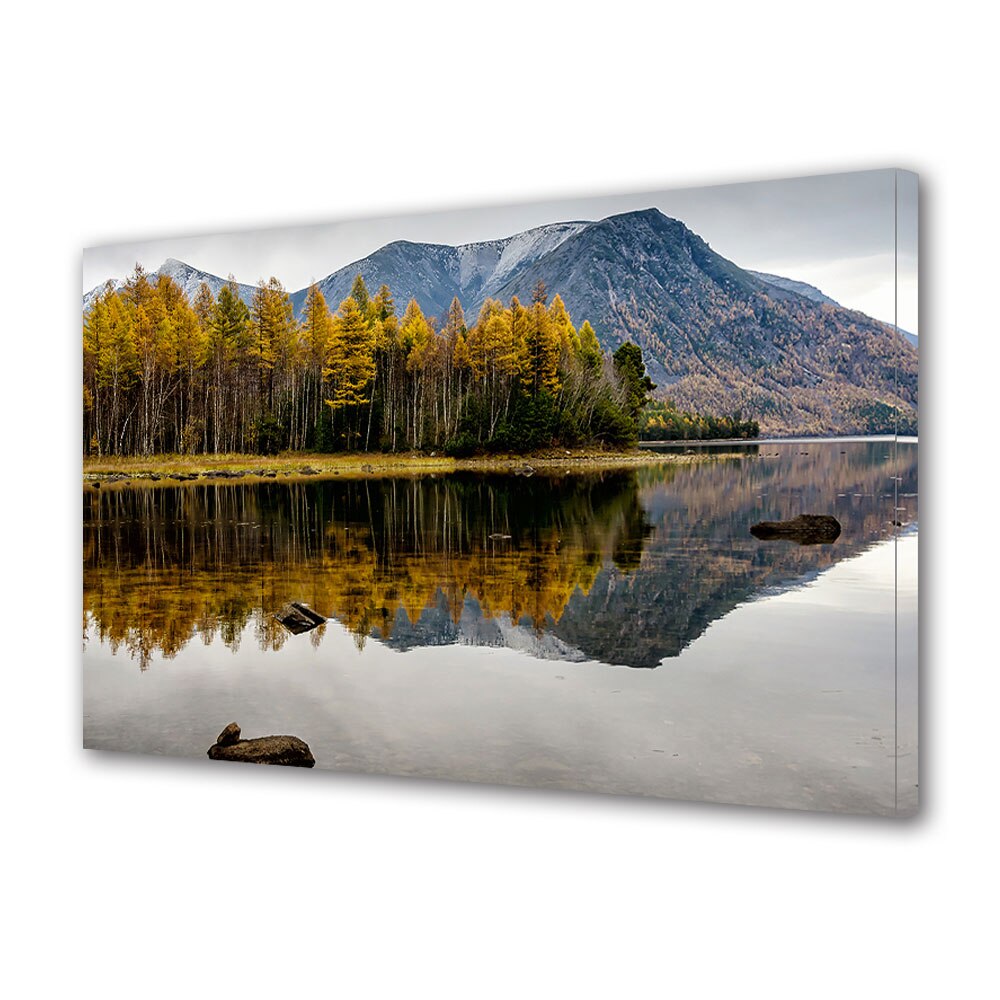 Tablou Canvas Premium ArtDeco, Priveliste oglindita, Panza pe cadru de lemn, Decoratiuni Moderne pentru Casa, 80 x 120 cm