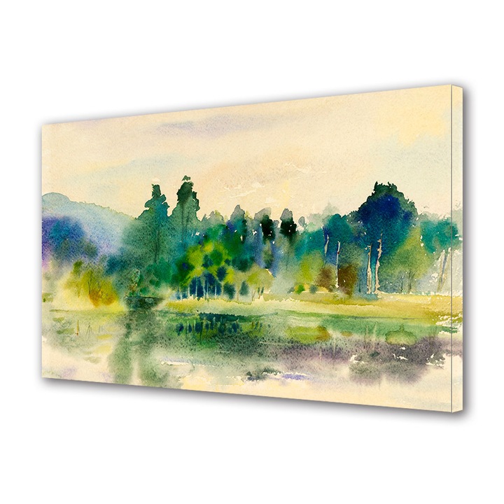 Tablou Canvas Premium ArtDeco, Copaci abstracti pictati, Panza pe cadru de lemn, Decoratiuni Moderne pentru Casa, 20 x 30 cm