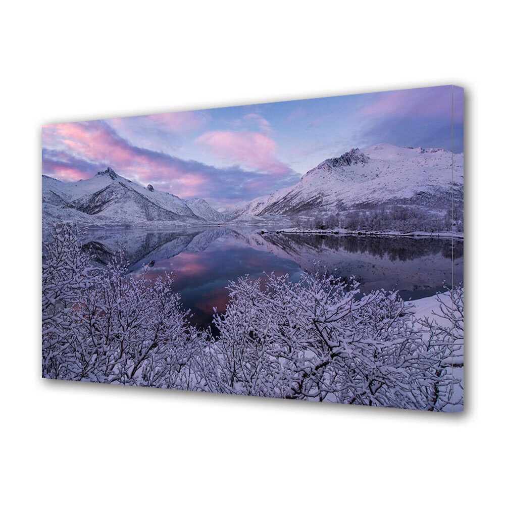 Tablou Canvas Premium ArtDeco, Iarna norvegiana, Panza pe cadru de lemn, Decoratiuni Moderne pentru Casa, 30 x 45 cm