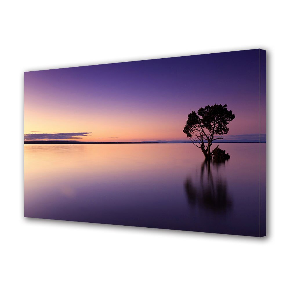 Tablou Canvas Premium ArtDeco, Violet reflectat, Panza pe cadru de lemn, Decoratiuni Moderne pentru Casa, 80 x 160 cm