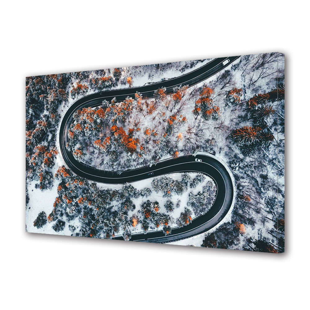 Tablou Canvas Premium ArtDeco, Drum serpuit la munte, Panza pe cadru de lemn, Decoratiuni Moderne pentru Casa, 30 x 45 cm