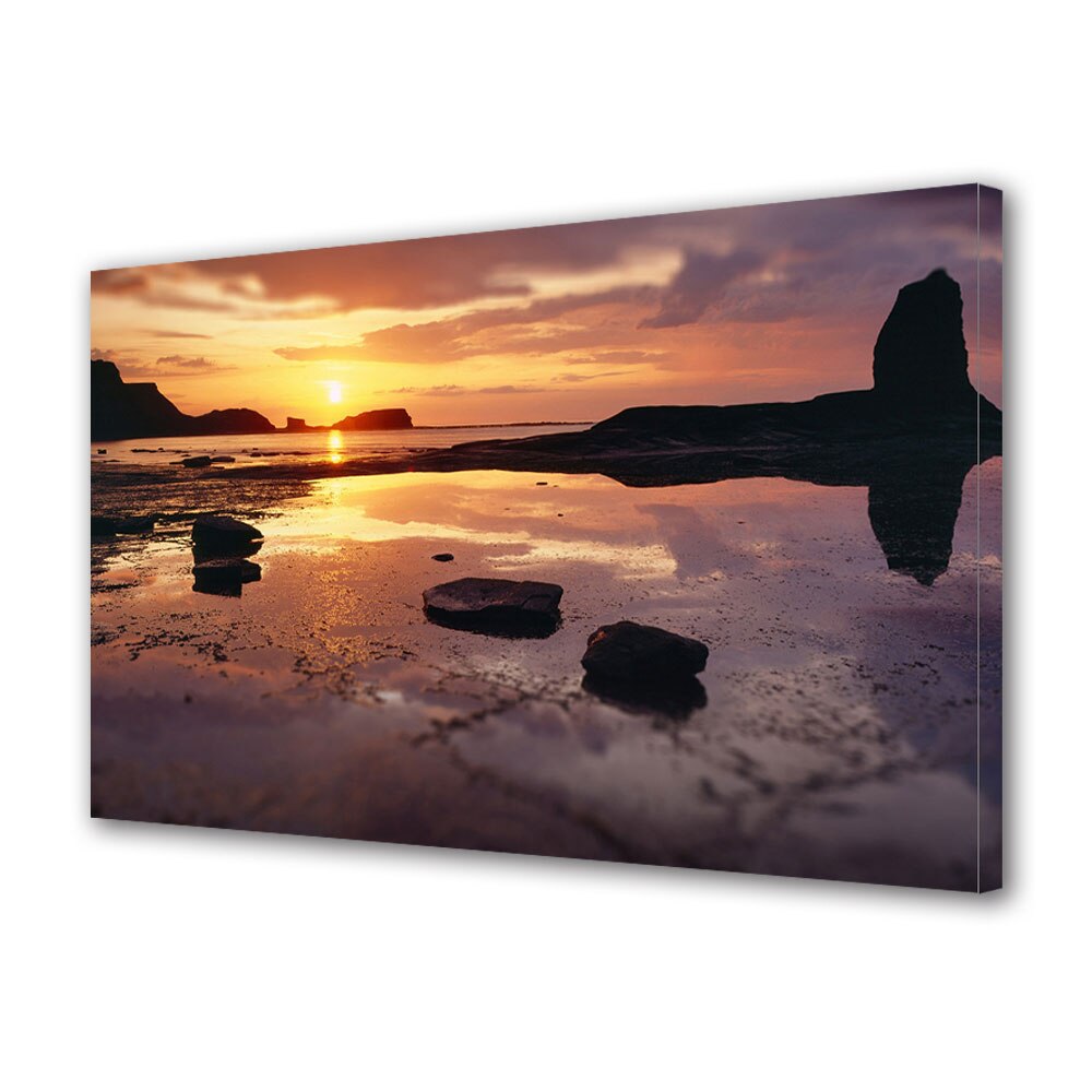 Tablou Canvas Premium ArtDeco, Rasarit deasupra apei calde a marii, Panza pe cadru de lemn, Decoratiuni Moderne pentru Casa, 20 x 30 cm