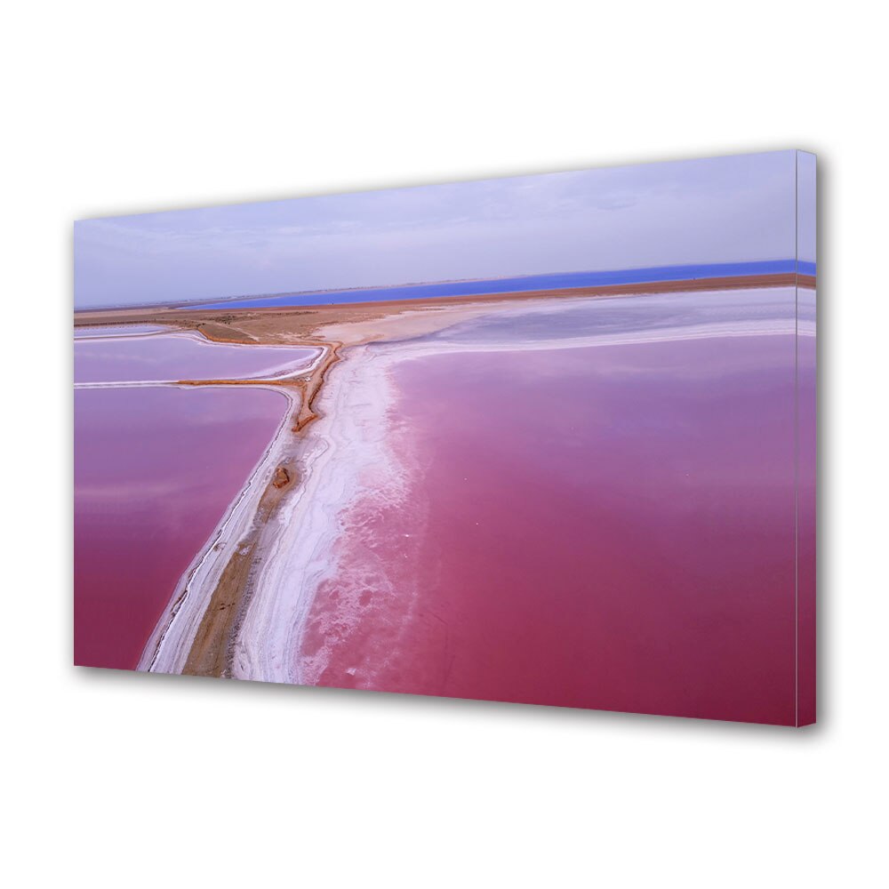 Tablou Canvas Premium ArtDeco, Lac in nuante de roz si violet, Panza pe cadru de lemn, Decoratiuni Moderne pentru Casa, 30 x 45 cm