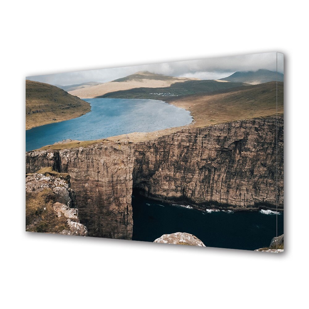 Tablou Canvas Premium ArtDeco, Canion langa apa, Panza pe cadru de lemn, Decoratiuni Moderne pentru Casa, 80 x 120 cm