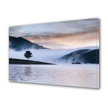 Tablou Canvas Premium ArtDeco, Ceata pe apa si siluete, Panza pe cadru de lemn, Decoratiuni Moderne pentru Casa, 30 x 45 cm Tablou Canvas Premium ArtDeco, Ceata pe apa si siluete, Panza pe cadru de lemn, Decoratiuni Moderne pentru Casa, 30 x 45 cm