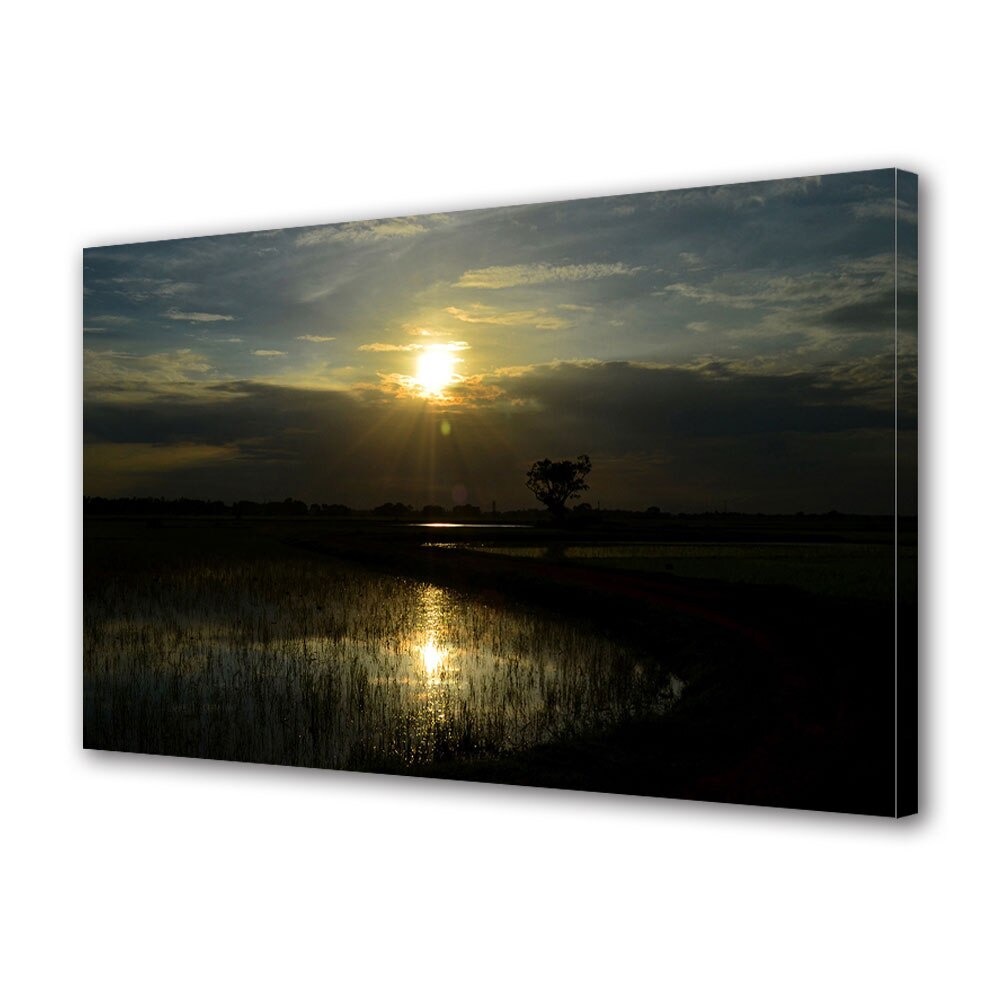 Tablou Canvas Premium ArtDeco, Stralucind in intuneric, Panza pe cadru de lemn, Decoratiuni Moderne pentru Casa, 70 x 100 cm