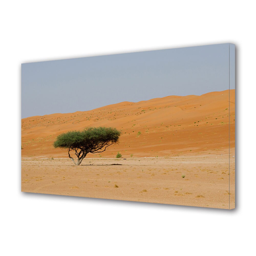 Tablou Canvas Premium ArtDeco, Copacul Vietii in pustietate, Panza pe cadru de lemn, Decoratiuni Moderne pentru Casa, 80 x 160 cm