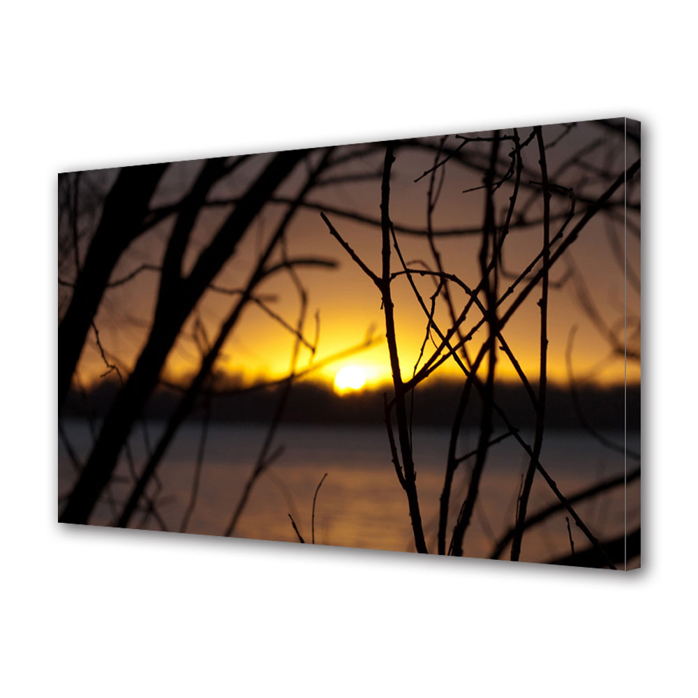 Tablou Canvas Premium ArtDeco, Apus blurat, Panza pe cadru de lemn, Decoratiuni Moderne pentru Casa, 80 x 120 cm