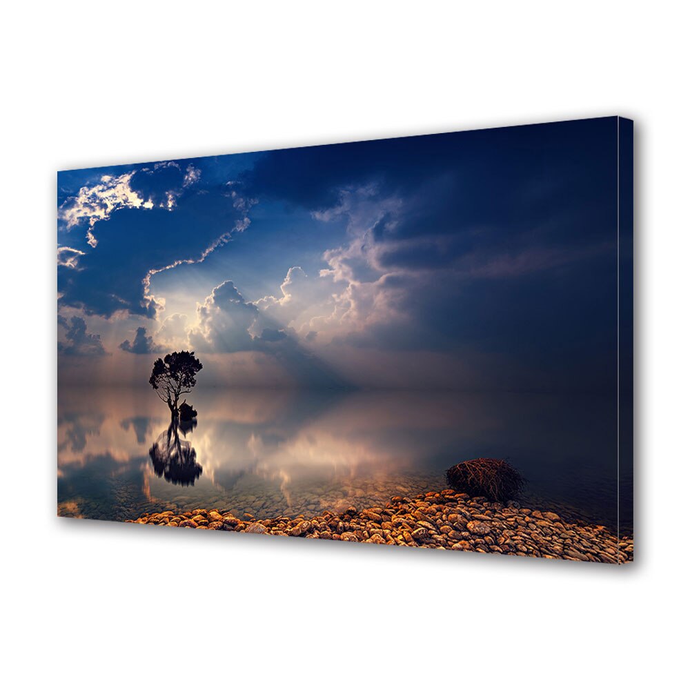 Tablou Canvas Premium ArtDeco, Copacul si apa, Panza pe cadru de lemn, Decoratiuni Moderne pentru Casa, 20 x 30 cm