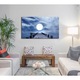 Tablou Canvas Premium ArtDeco, Pe ponton in lumina lunii, Panza pe cadru de lemn, Decoratiuni Moderne pentru Casa, 70 x 100 cm
