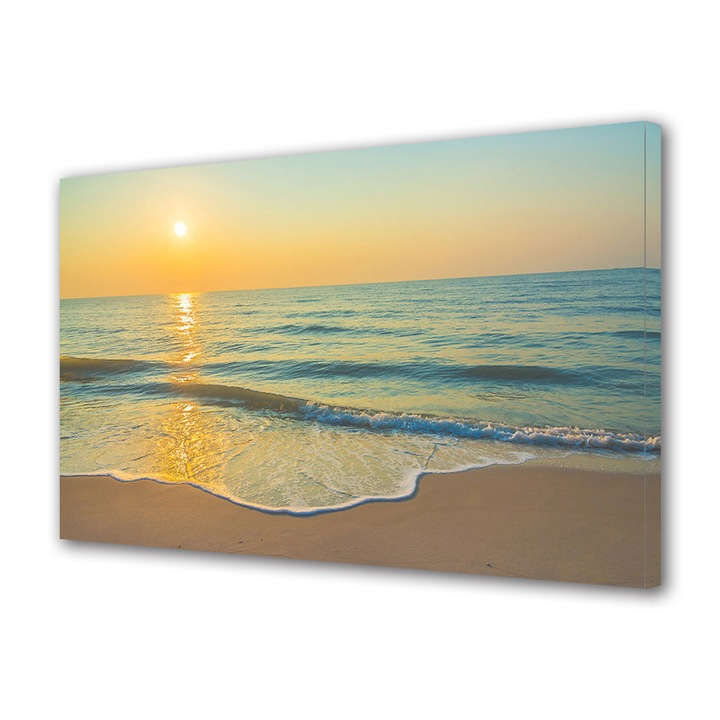 Tablou Canvas Fosforescent, Luminos in Intuneric, Premium, Art Star, Rasarit reflectat, Peisaje, Panza pe cadru de lemn, Decoratiuni Moderne pentru Casa, 40 x 60 cm