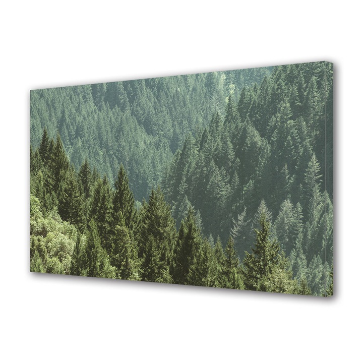 Tablou Canvas Premium ArtDeco, Padure de pini la munte, Panza pe cadru de lemn, Decoratiuni Moderne pentru Casa, 50 x 70 cm