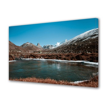 Tablou Canvas Premium ArtDeco, Lac dezghetat, Panza pe cadru de lemn, Decoratiuni Moderne pentru Casa, 40 x 60 cm Tablou Canvas Premium ArtDeco, Lac dezghetat, Panza pe cadru de lemn, Decoratiuni Moderne pentru Casa, 40 x 60 cm