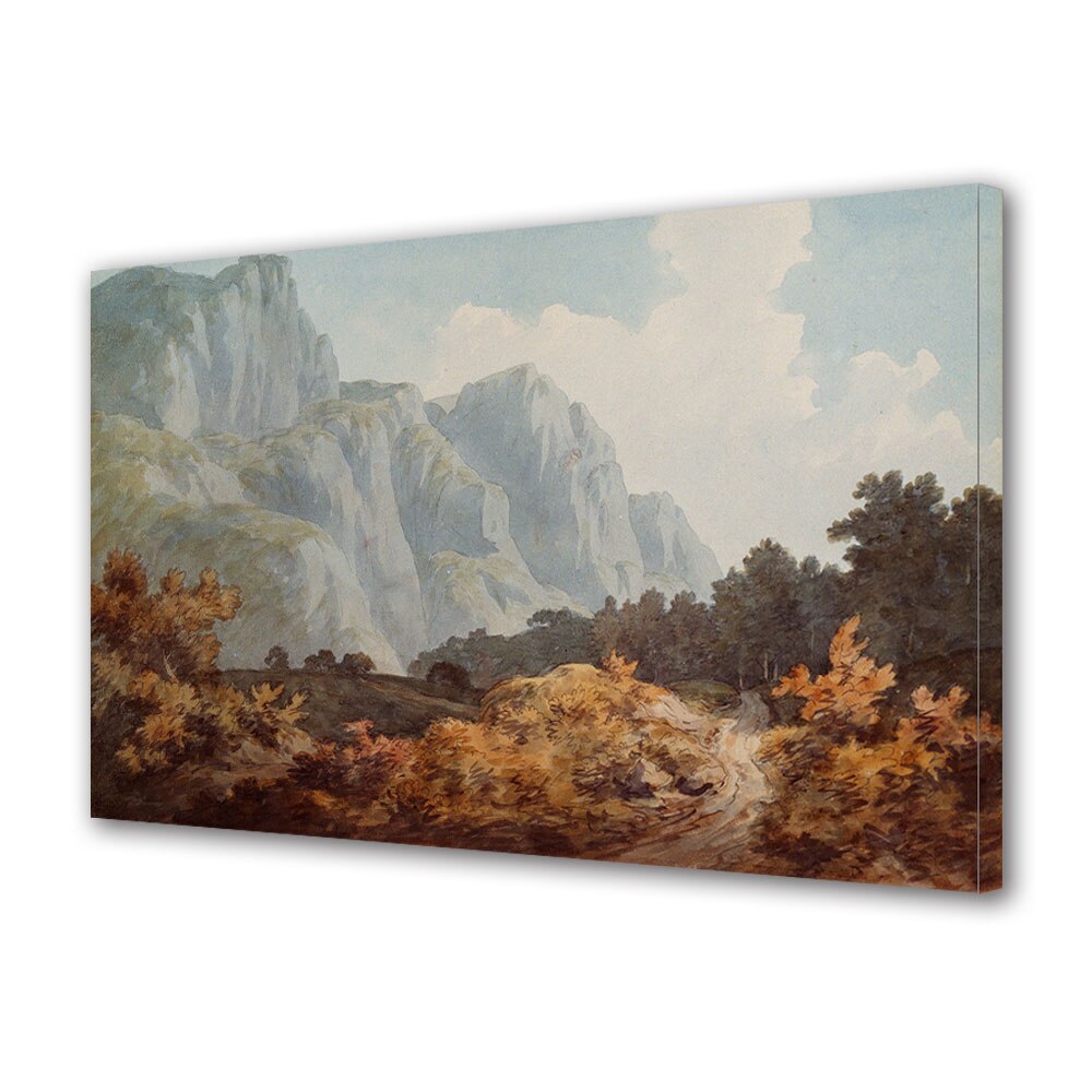 Tablou Canvas Premium ArtDeco, Pictura de toamna la munte, Panza pe cadru de lemn, Decoratiuni Moderne pentru Casa, 80 x 120 cm