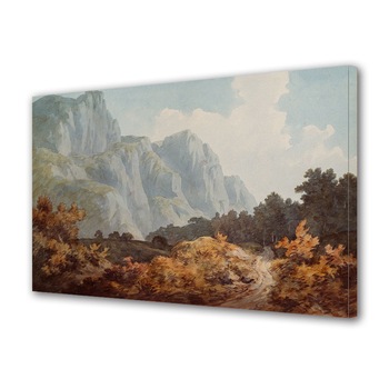 Tablou Canvas Premium ArtDeco, Pictura de toamna la munte, Panza pe cadru de lemn, Decoratiuni Moderne pentru Casa, 30 x 45 cm Tablou Canvas Premium ArtDeco, Pictura de toamna la munte, Panza pe cadru de lemn, Decoratiuni Moderne pentru Casa, 30 x 45 cm