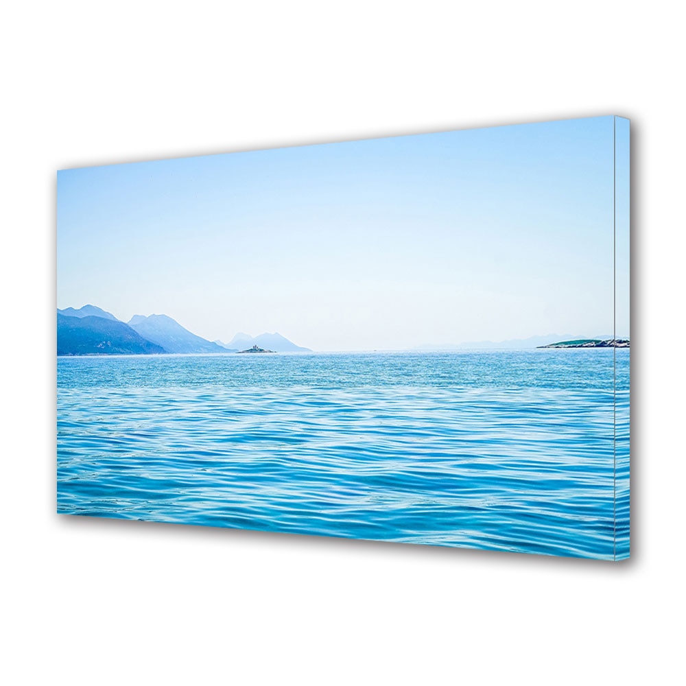 Tablou Canvas Premium ArtDeco, Peisaj la mare in culori reci, Panza pe cadru de lemn, Decoratiuni Moderne pentru Casa, 80 x 120 cm