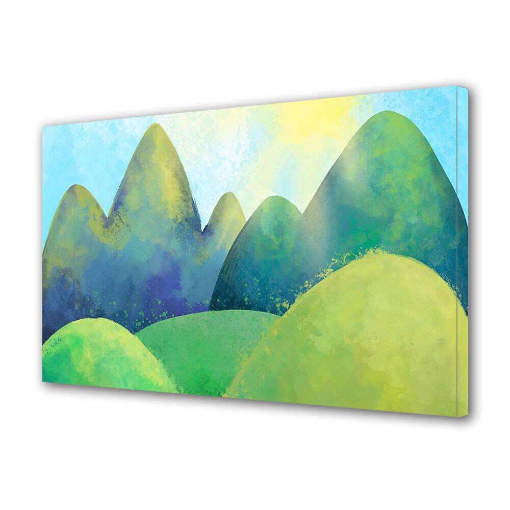 Tablou Canvas Premium ArtDeco, Natura verde pictata, Panza pe cadru de lemn, Decoratiuni Moderne pentru Casa, 50 x 70 cm