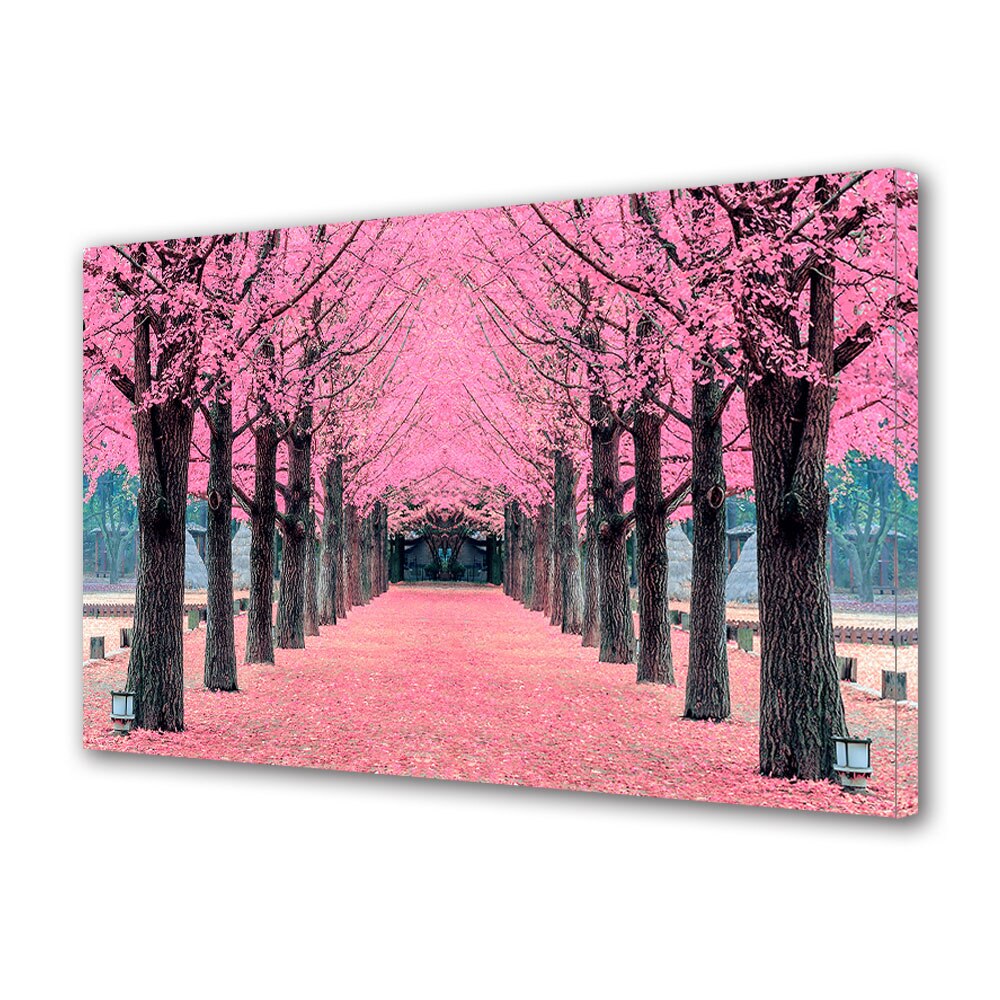 Tablou Canvas Premium ArtDeco, Simetrie in roz, Panza pe cadru de lemn, Decoratiuni Moderne pentru Casa, 40 x 60 cm