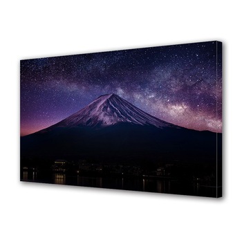 Tablou Canvas Premium ArtDeco, Munte sub cerul plin de stele, Panza pe cadru de lemn, Decoratiuni Moderne pentru Casa, 30 x 45 cm Tablou Canvas Premium ArtDeco, Munte sub cerul plin de stele, Panza pe cadru de lemn, Decoratiuni Moderne pentru Casa, 30 x 45 cm