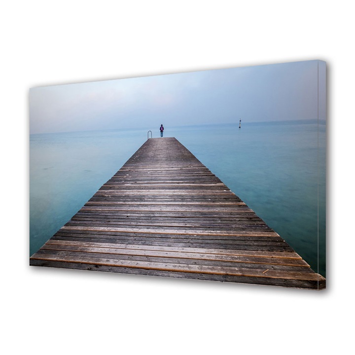 Tablou Canvas Premium ArtDeco, La capatul pontonului, Panza pe cadru de lemn, Decoratiuni Moderne pentru Casa, 80 x 120 cm
