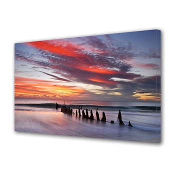 Tablou Canvas Premium ArtDeco, Nori rosiatici reflectati, Panza pe cadru de lemn, Decoratiuni Moderne pentru Casa, 30 x 45 cm