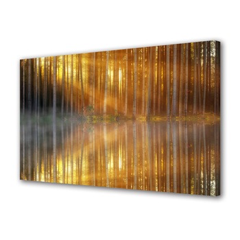 Tablou Canvas Premium ArtDeco, Copaci inalti in oglinda lacului, Panza pe cadru de lemn, Decoratiuni Moderne pentru Casa, 30 x 45 cm Tablou Canvas Premium ArtDeco, Copaci inalti in oglinda lacului, Panza pe cadru de lemn, Decoratiuni Moderne pentru Casa, 30 x 45 cm