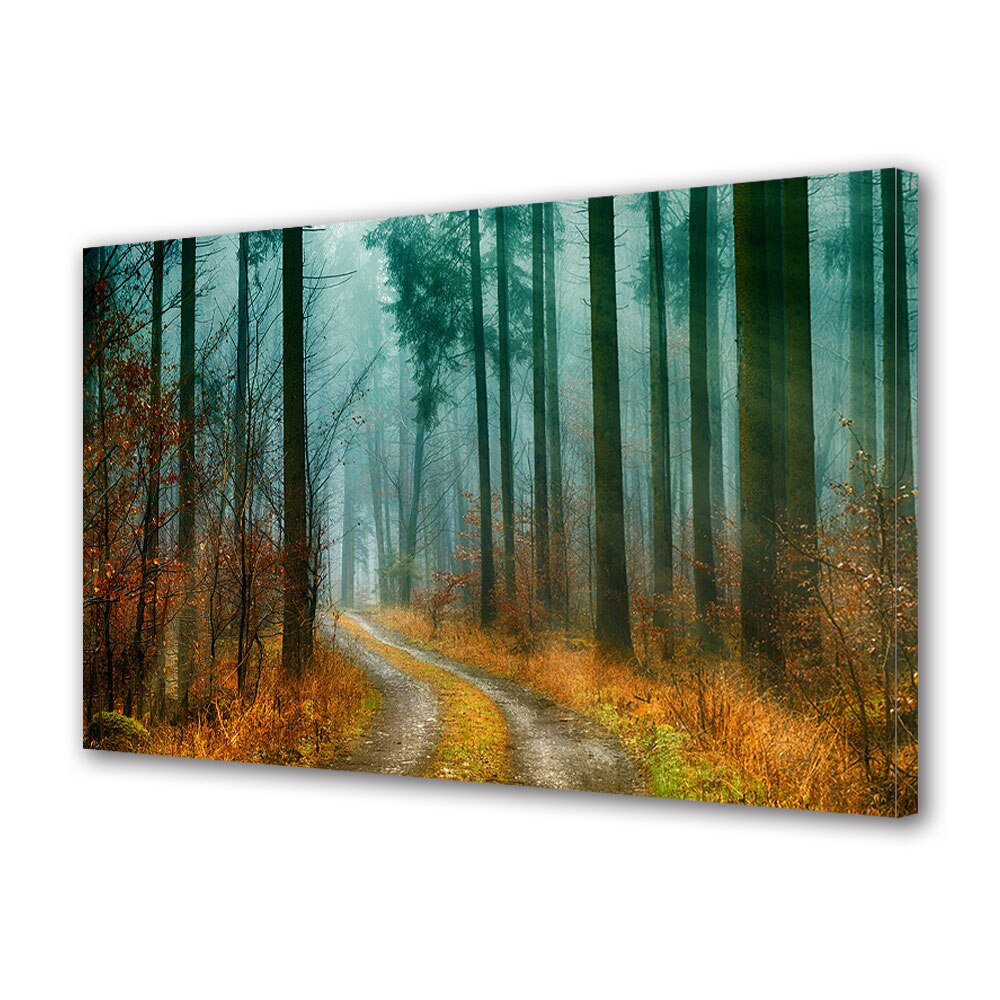 Tablou Canvas Premium ArtDeco, Poteca prin padurea pustie, Panza pe cadru de lemn, Decoratiuni Moderne pentru Casa, 20 x 30 cm