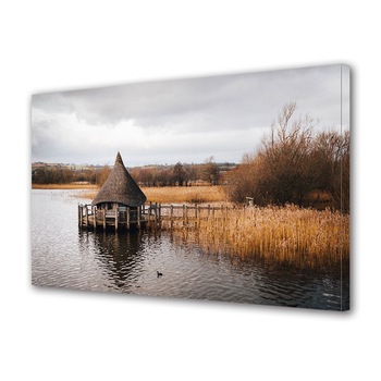 Tablou Canvas Premium ArtDeco, Coliba pe apa, Panza pe cadru de lemn, Decoratiuni Moderne pentru Casa, 20 x 30 cm Tablou Canvas Premium ArtDeco, Coliba pe apa, Panza pe cadru de lemn, Decoratiuni Moderne pentru Casa, 20 x 30 cm