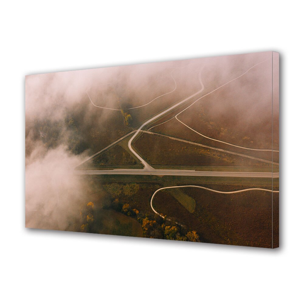 Tablou Canvas Premium ArtDeco, Drumuri intersectate, Panza pe cadru de lemn, Decoratiuni Moderne pentru Casa, 80 x 120 cm