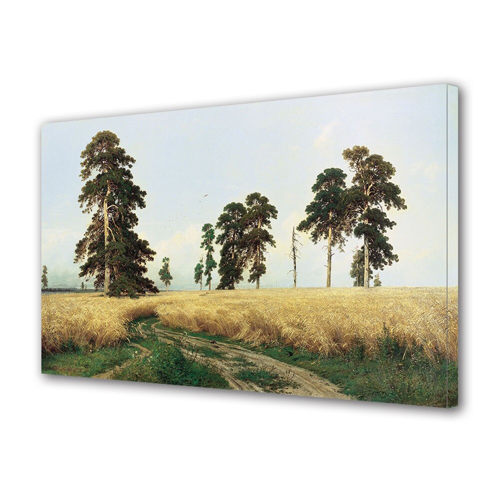Tablou Canvas Premium ArtDeco, Lan de grau in vant, Panza pe cadru de lemn, Decoratiuni Moderne pentru Casa, 20 x 30 cm