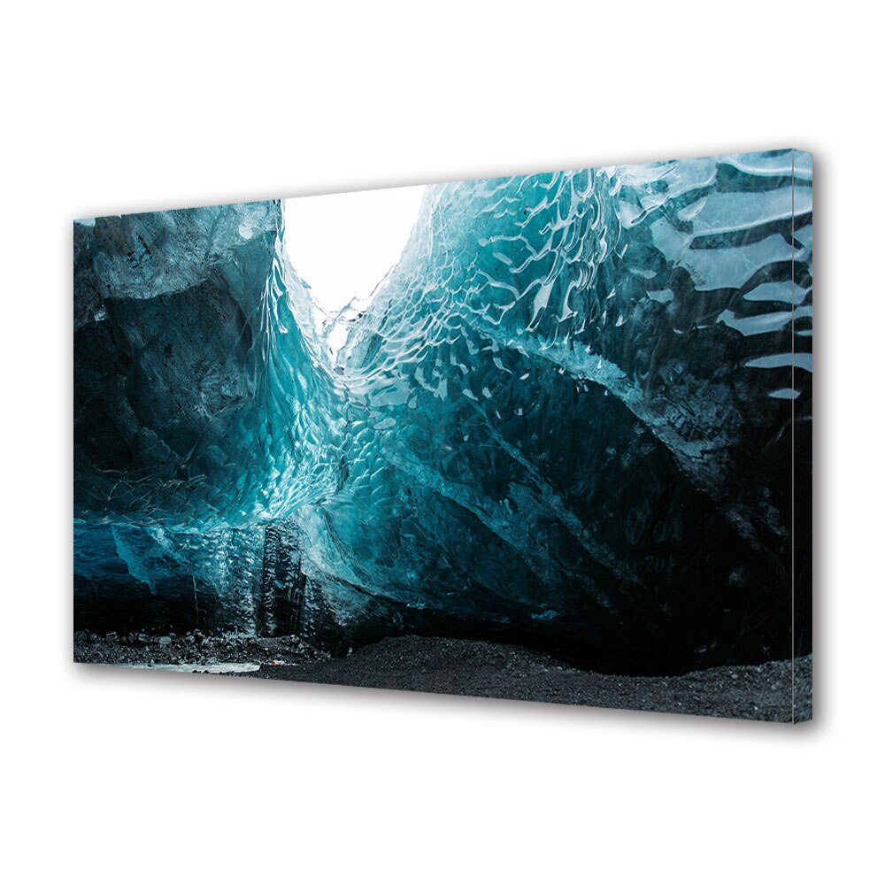 Tablou Canvas Premium ArtDeco, Pestera de gheata, Panza pe cadru de lemn, Decoratiuni Moderne pentru Casa, 80 x 120 cm