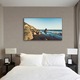 Tablou Canvas Premium ArtDeco, Valuri lovind pietrele de la mal, Panza pe cadru de lemn, Decoratiuni Moderne pentru Casa, 80 x 120 cm