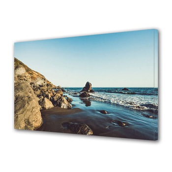 Tablou Canvas Premium ArtDeco, Valuri lovind pietrele de la mal, Panza pe cadru de lemn, Decoratiuni Moderne pentru Casa, 40 x 60 cm Tablou Canvas Premium ArtDeco, Valuri lovind pietrele de la mal, Panza pe cadru de lemn, Decoratiuni Moderne pentru Casa, 40 x 60 cm