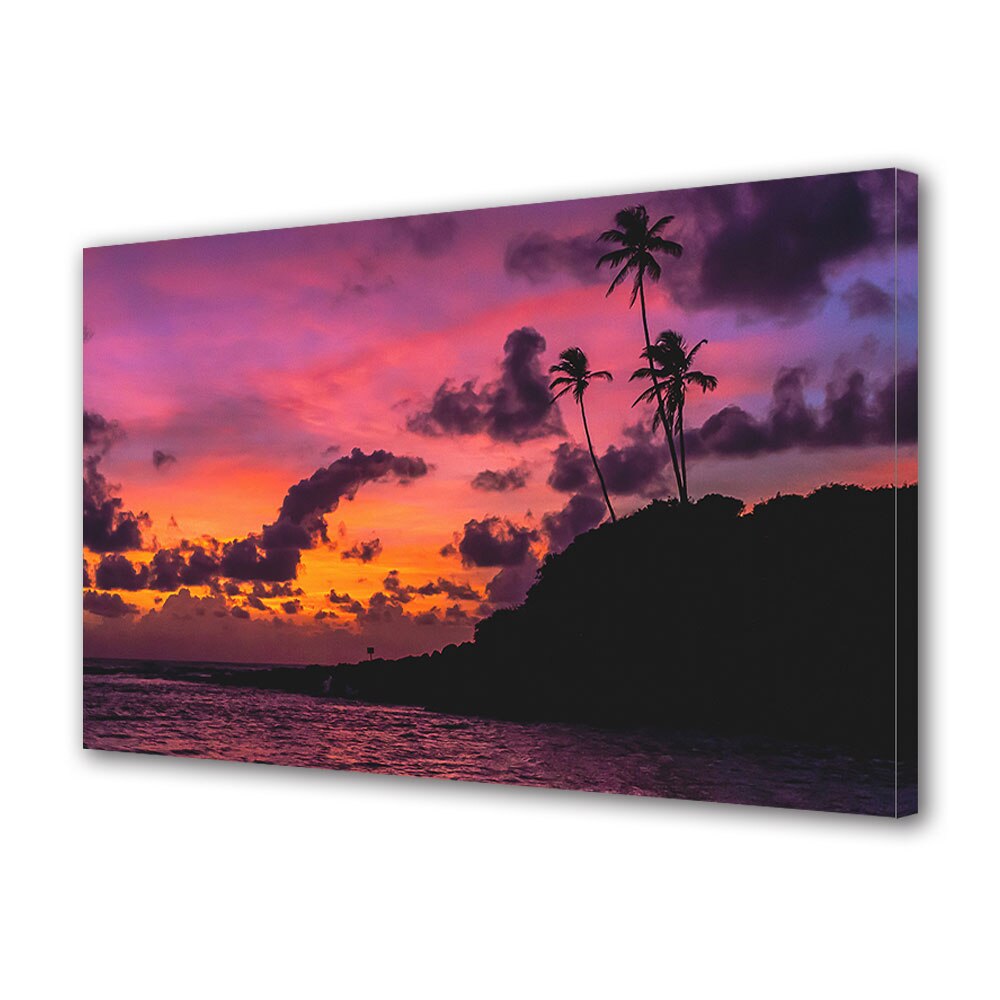 Tablou Canvas Premium ArtDeco, Apus exotic, Panza pe cadru de lemn, Decoratiuni Moderne pentru Casa, 80 x 120 cm