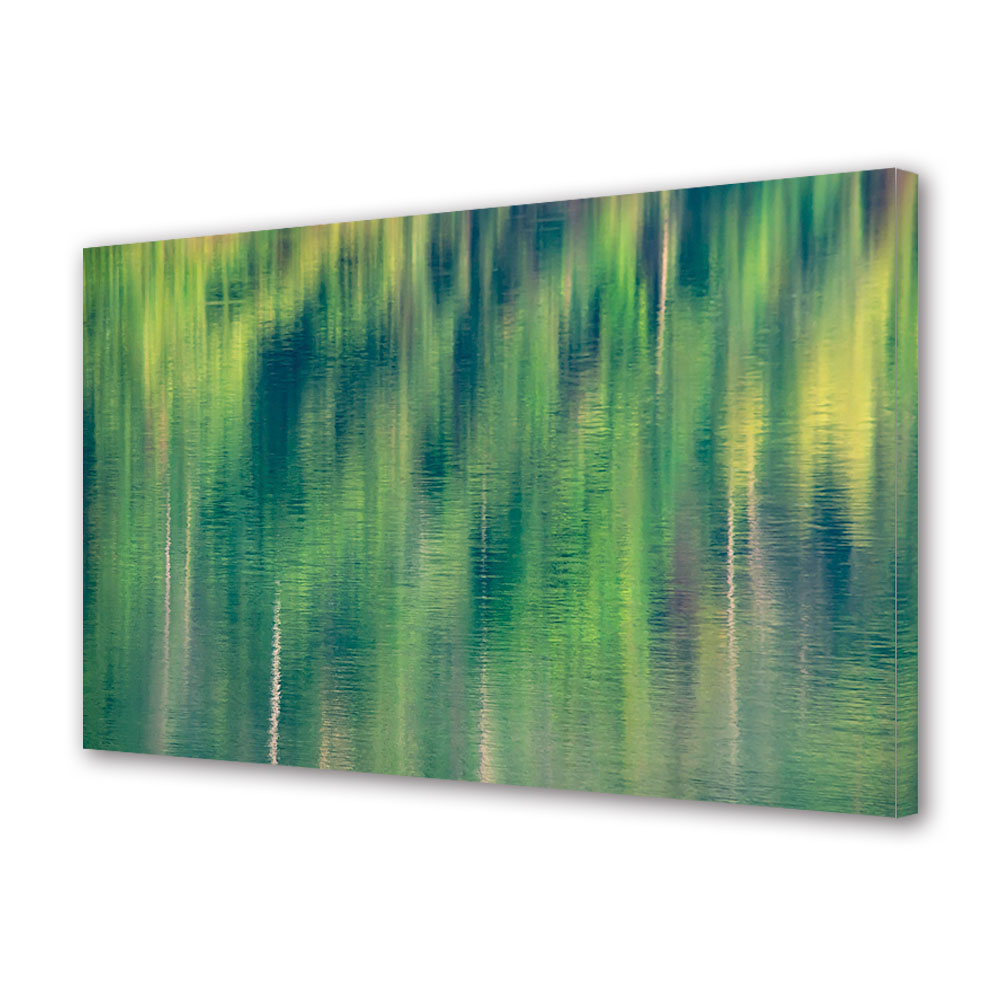 Tablou Canvas Premium ArtDeco, Verde oglindit, Panza pe cadru de lemn, Decoratiuni Moderne pentru Casa, 80 x 120 cm