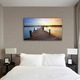 Tablou Canvas Premium ArtDeco, Ponton deasupra lacului limpede, Panza pe cadru de lemn, Decoratiuni Moderne pentru Casa, 80 x 120 cm