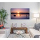 Tablou Canvas Premium ArtDeco, Barca pentru pescuit la apus, Panza pe cadru de lemn, Decoratiuni Moderne pentru Casa, 80 x 120 cm