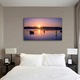 Tablou Canvas Premium ArtDeco, Barca pentru pescuit la apus, Panza pe cadru de lemn, Decoratiuni Moderne pentru Casa, 80 x 120 cm