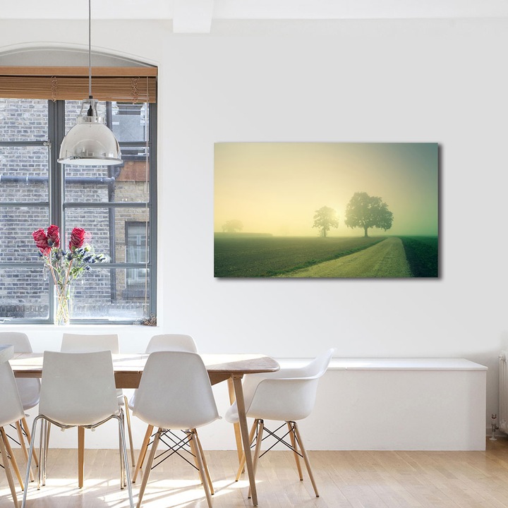 Tablou Canvas Premium ArtDeco, Copaci blurati, Panza pe cadru de lemn, Decoratiuni Moderne pentru Casa, 80 x 120 cm