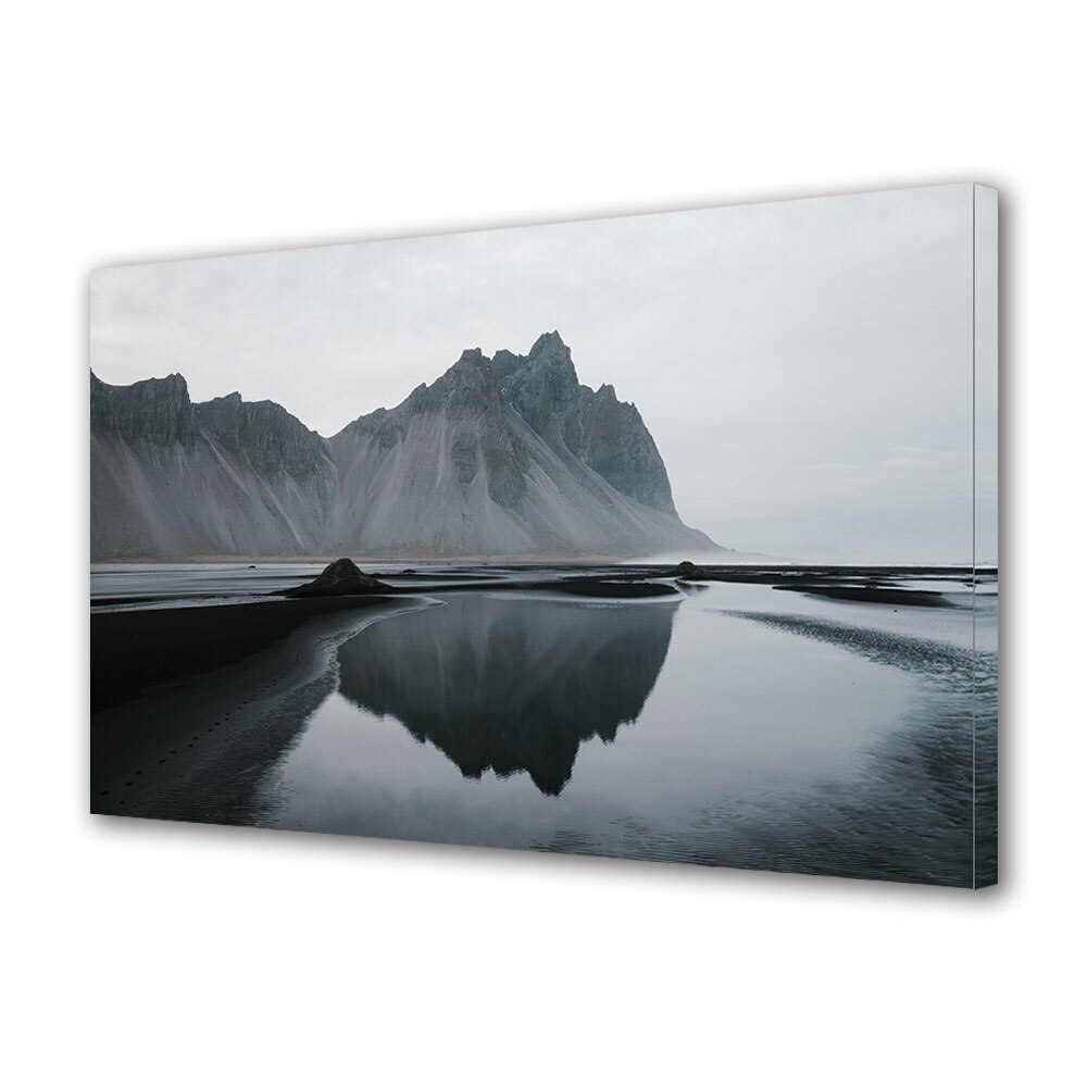 Tablou Canvas Premium ArtDeco, Relief langa apa limpede, Panza pe cadru de lemn, Decoratiuni Moderne pentru Casa, 80 x 120 cm