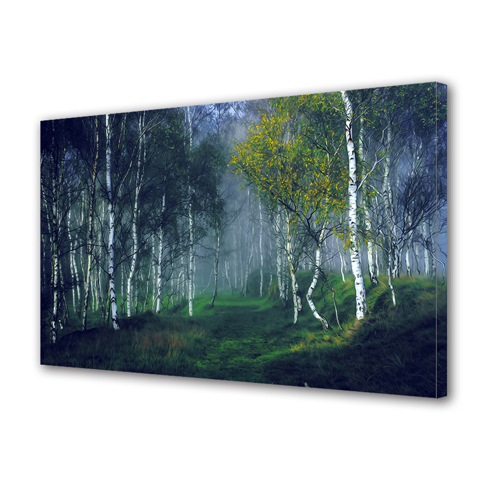 Tablou Canvas Premium ArtDeco, Padure ilustrata, Panza pe cadru de lemn, Decoratiuni Moderne pentru Casa, 80 x 120 cm