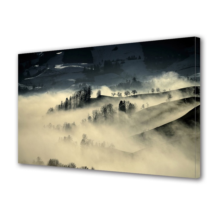 Tablou Canvas Premium ArtDeco, Se lasa ceata, Panza pe cadru de lemn, Decoratiuni Moderne pentru Casa, 20 x 30 cm
